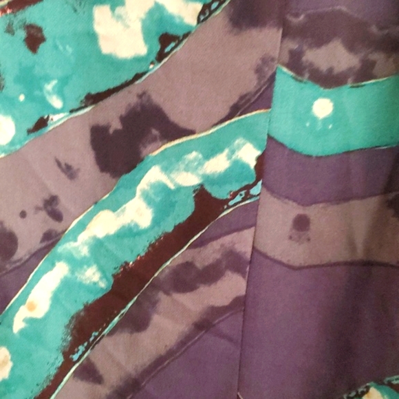 KELLY WEARSTLER SIZE 6 Blue and Green Patterned Sleeveless Dress - Picture 3 of 7